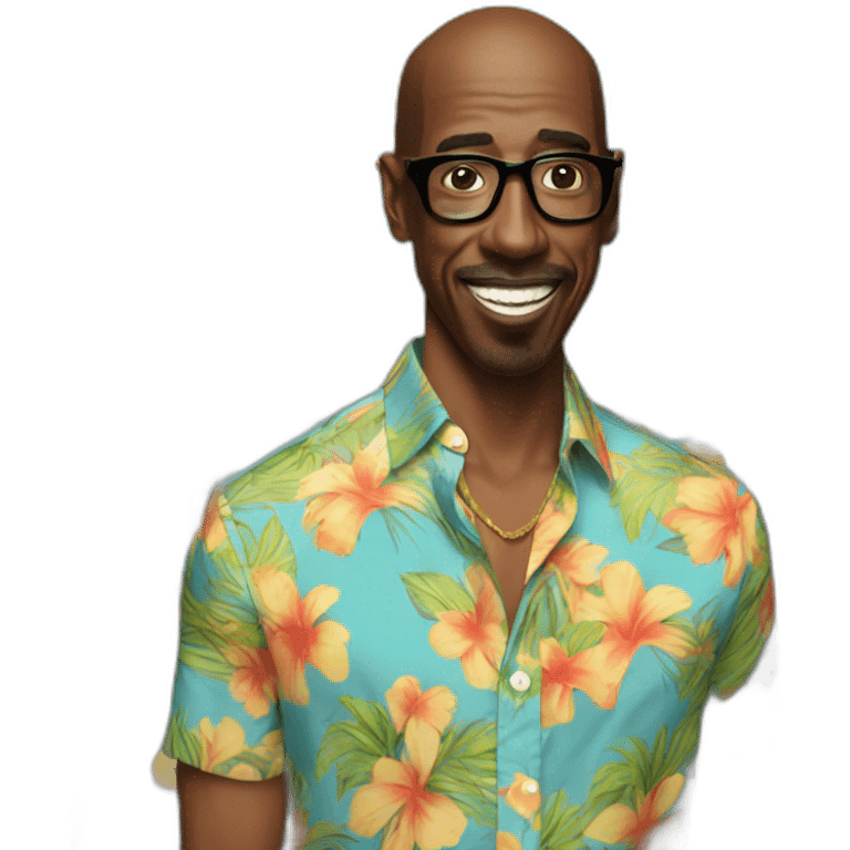 JB Smoove with a Hawaiian shirt emoji