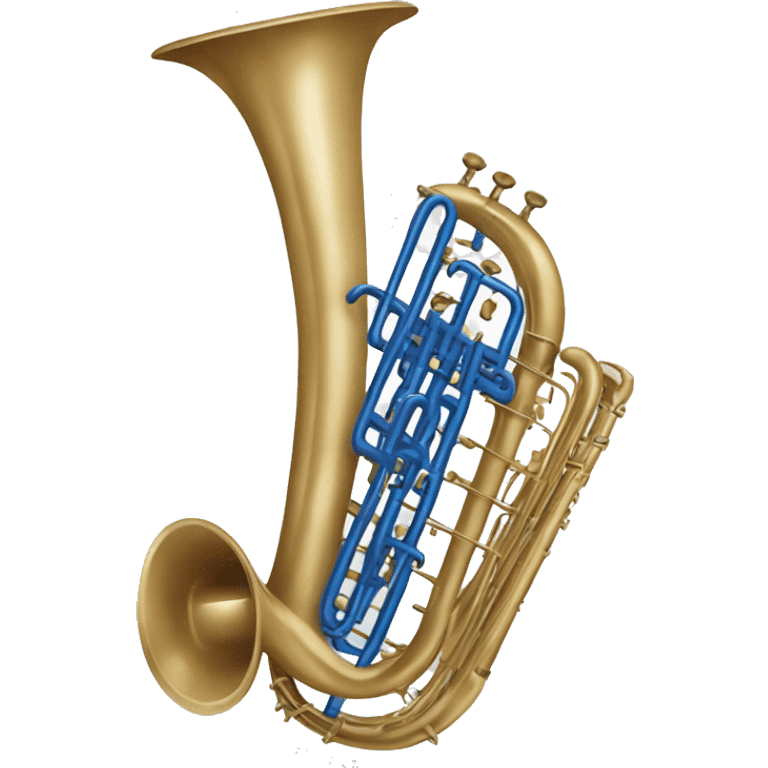 Corno strumento musicale blu emoji