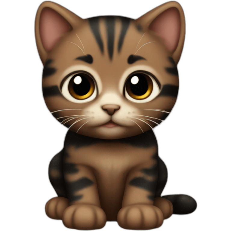 baby cat black and brown emoji