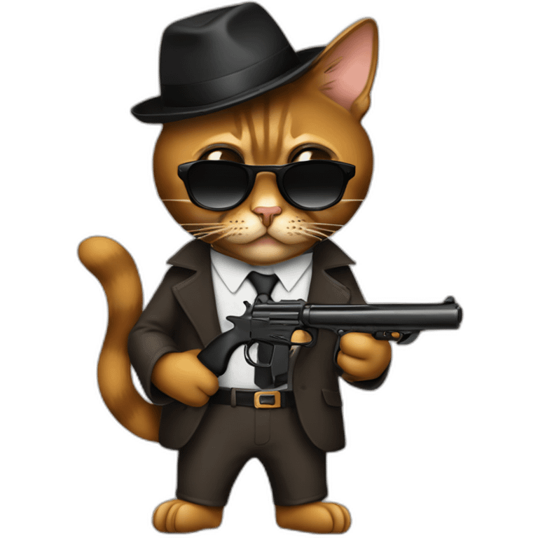 gangster-with-a-Abyssinian cat-gun-and-sunglasses-drinking-coffee emoji