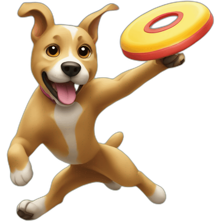 dog catching a frisbee emoji