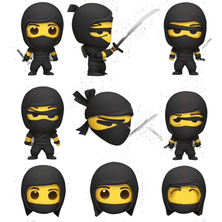 Ninja, mono, boca cerrada con cremallera  emoji