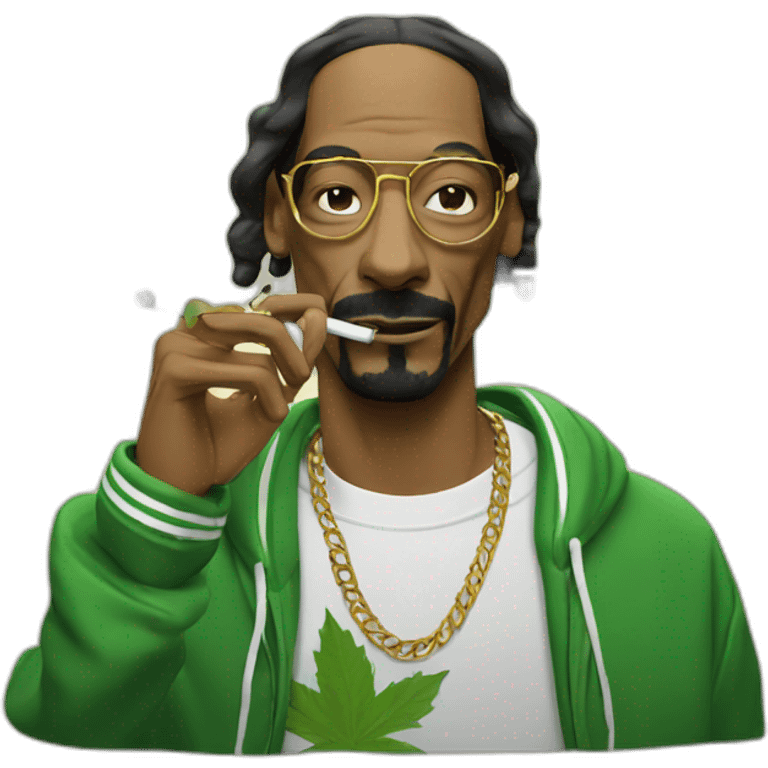 Snoop Dogg smoking weed emoji