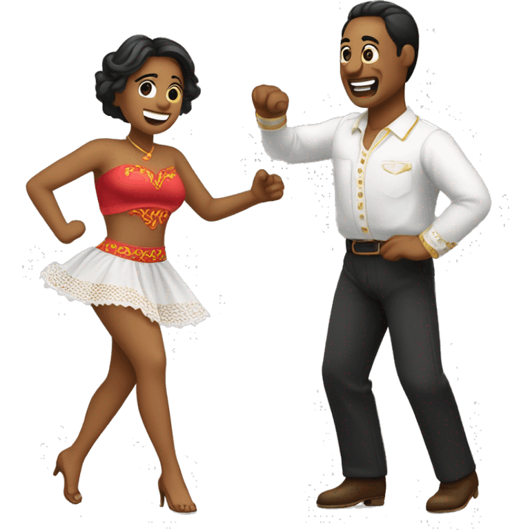 Pareja bailando cueca chilena emoji