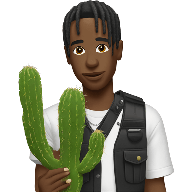 travis scott holding a cactus emoji