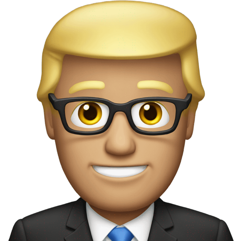 Donald Trump wearing ray band emoji