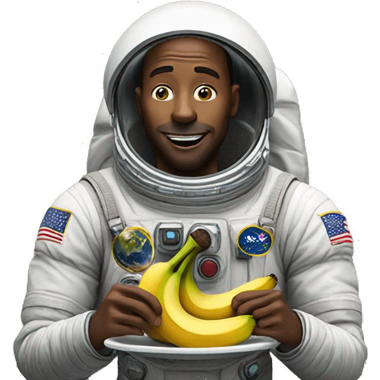 man on space while eating an banana emoji