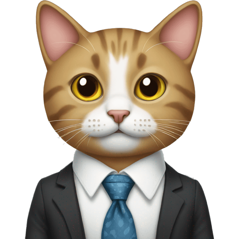 cat with tie emoji