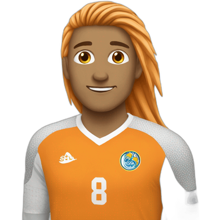 Goalkepper orange long hair emoji