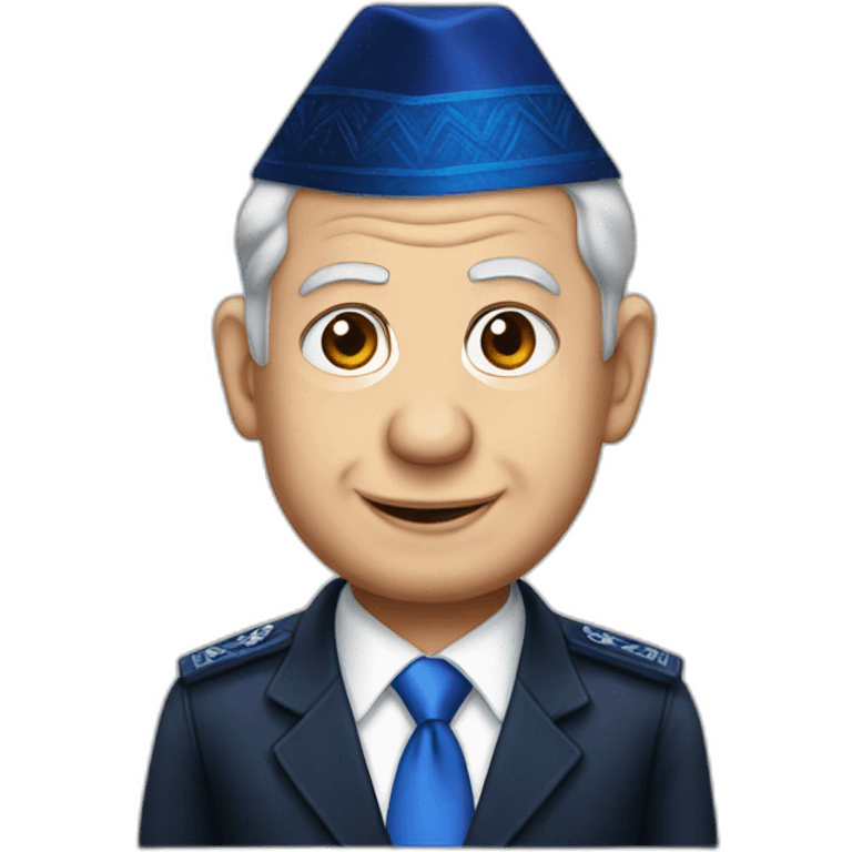 benjamin netanyahu, wearing yarmulke emoji