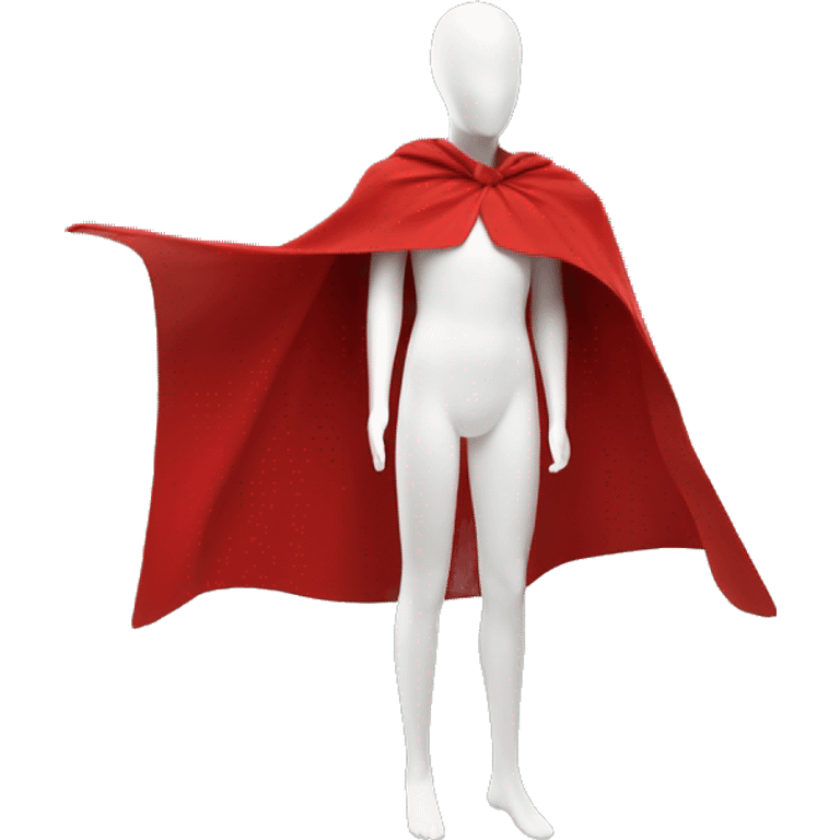 faceless white mannequin flying red cape without hood emoji