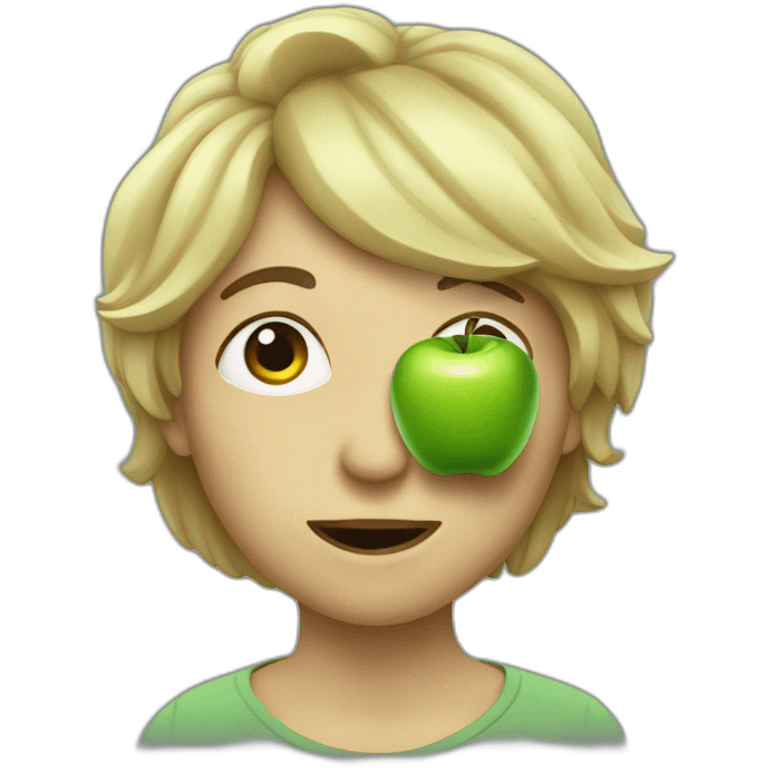 Aussi eating a green Apple emoji