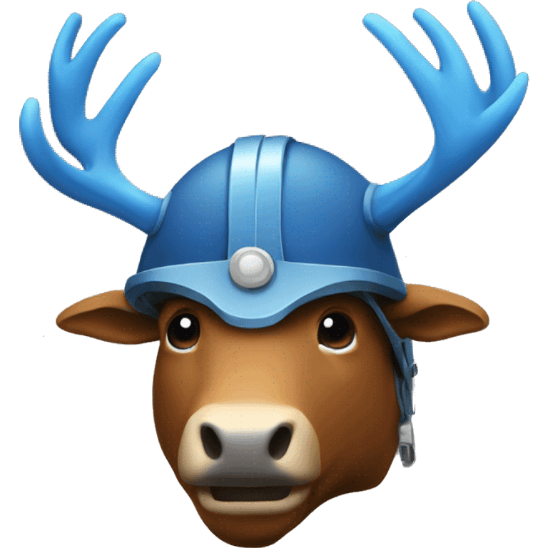 Blue elk in a helmet emoji