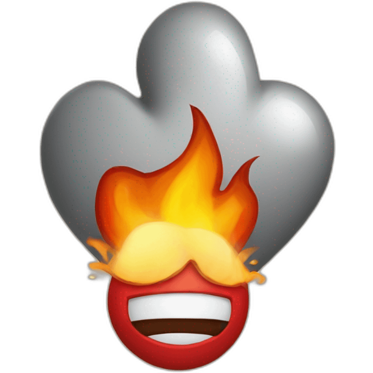 Corazón roto con fuego emoji