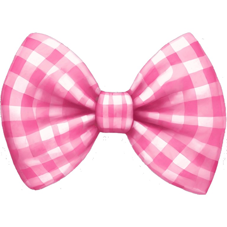 cute pink gingham bow emoji