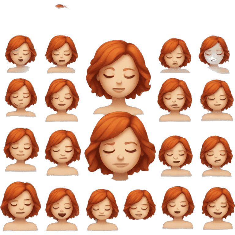 Sleeping redhead girl emoji