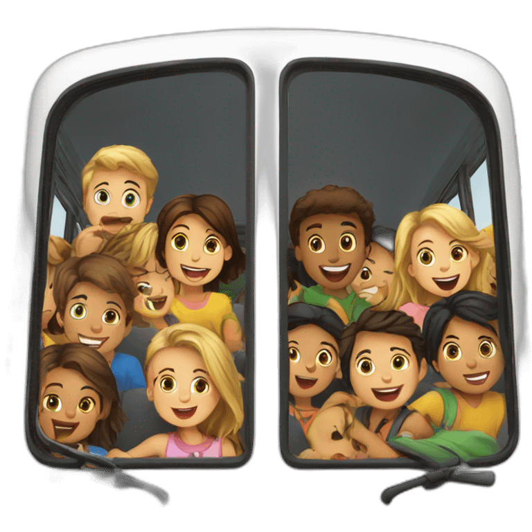 Lots of Kids in bus emoji