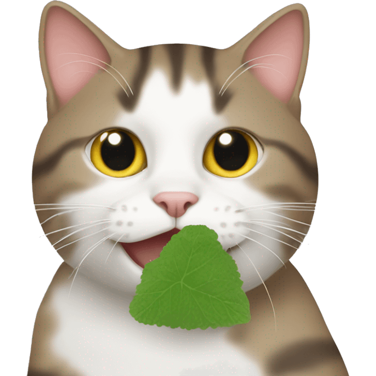 Cat playing with catnip emoji