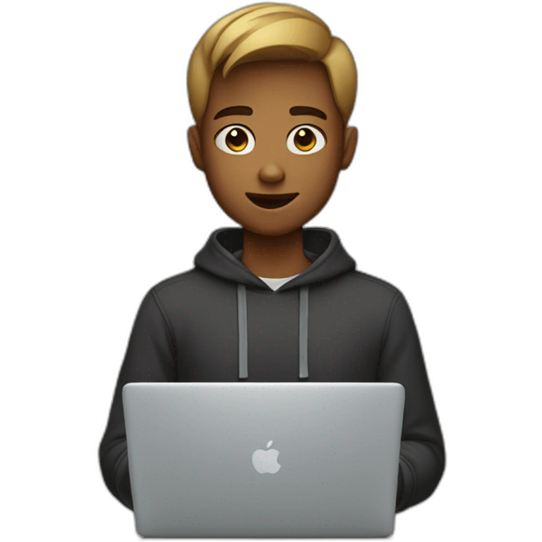 19 y/o boy using a macbook emoji