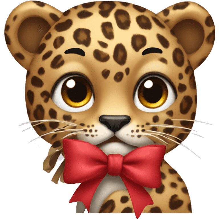 Leopard with a bow emoji