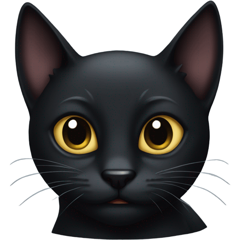 Hissing black cat emoji