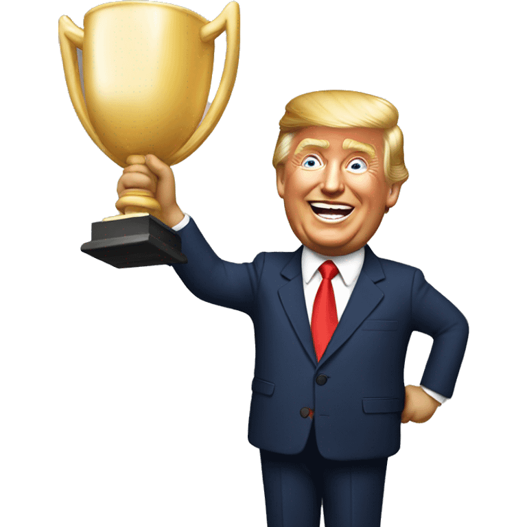 Donald Trump celebrating a win emoji