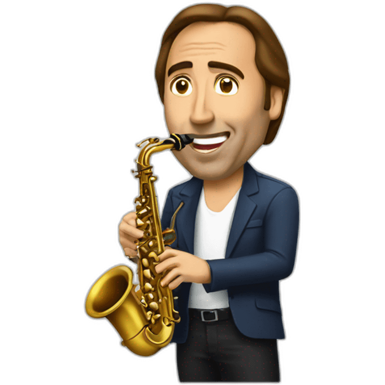 Nick cage playing saxaphone emoji