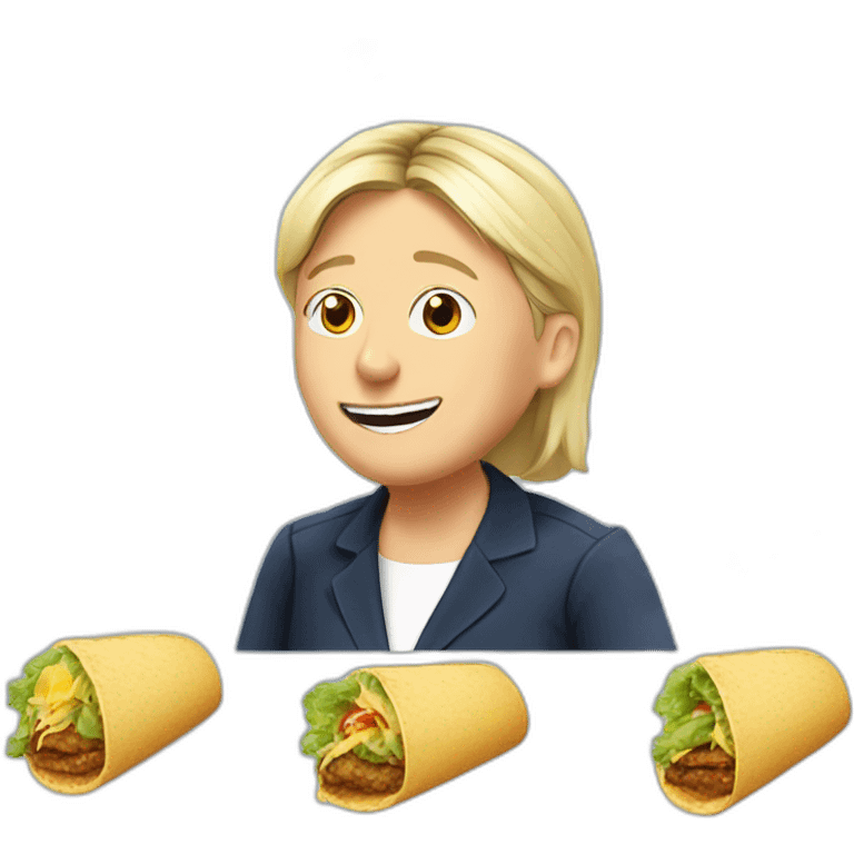 marine lepen qui mange un tacos emoji