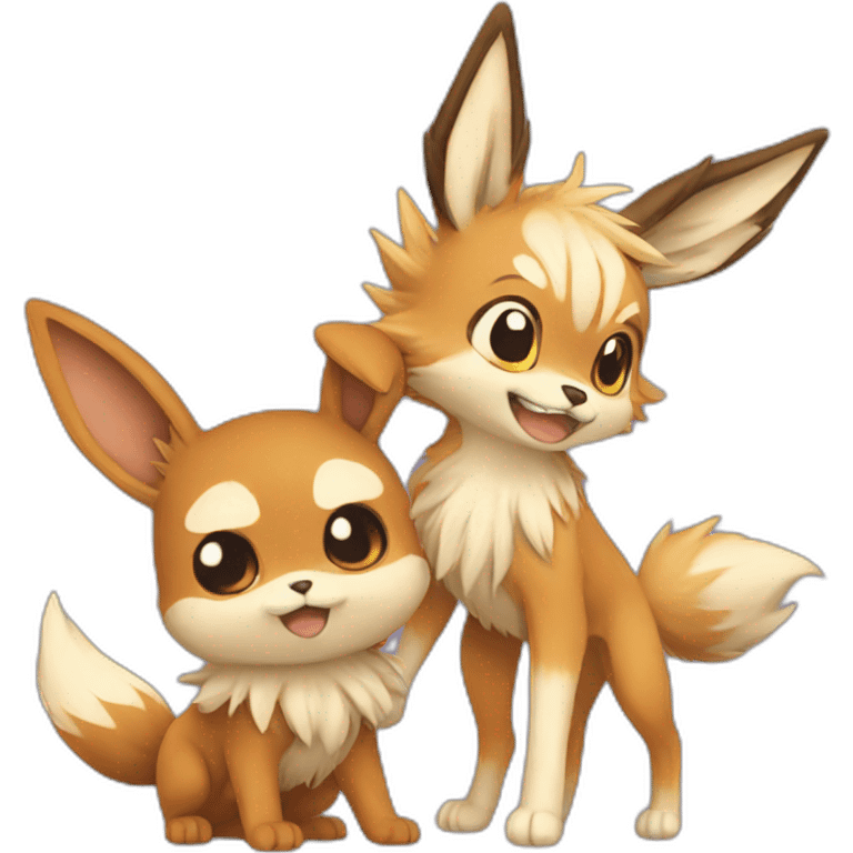 Luffy and Eevee emoji