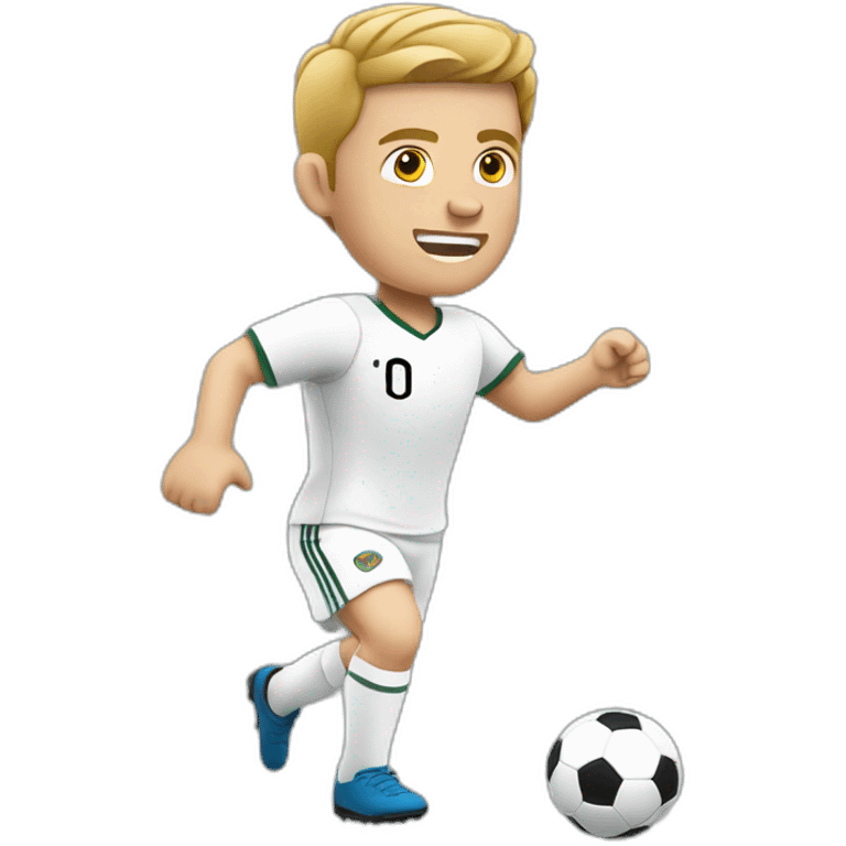 White European football player shooting the ball emoji