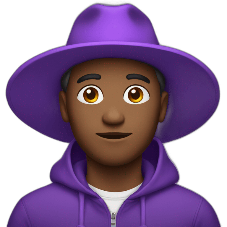 white man with purple hat emoji