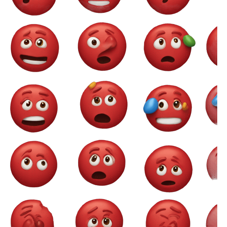 m&m's red face emoji