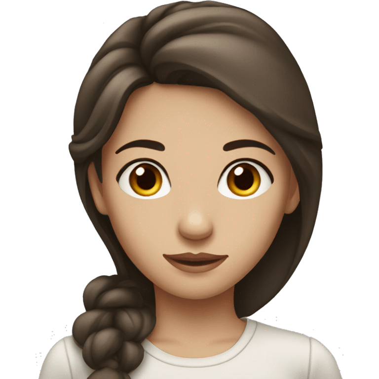 Girl with dark brown eye and brown hair  emoji