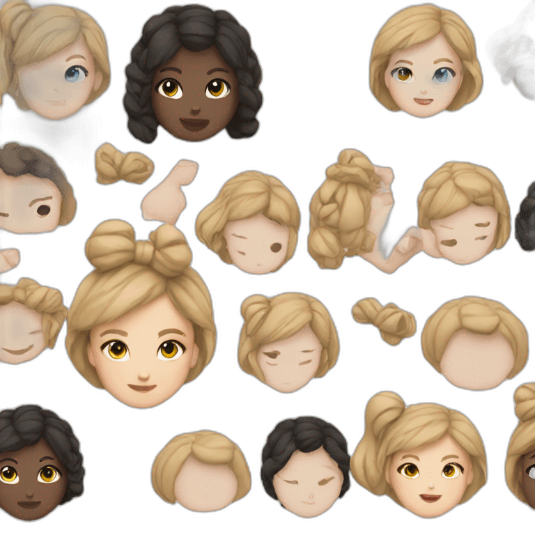 white girl two black buns emoji