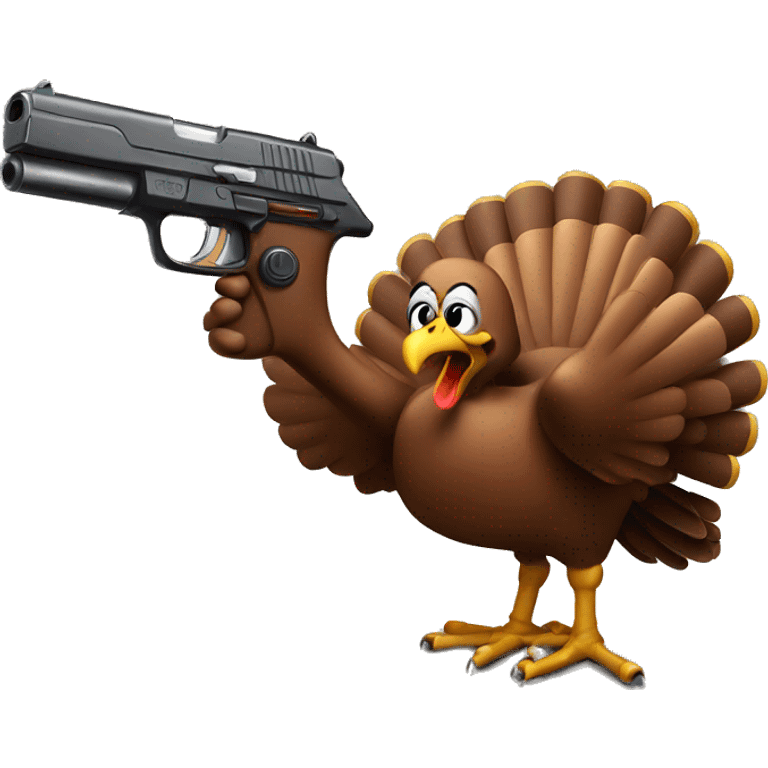 a turkey with a gun emoji