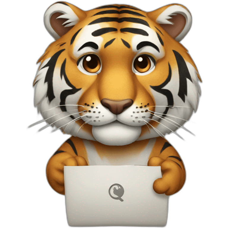 A tiger who study emoji