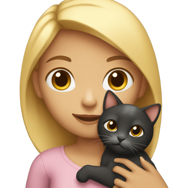 Girl hold cat emoji