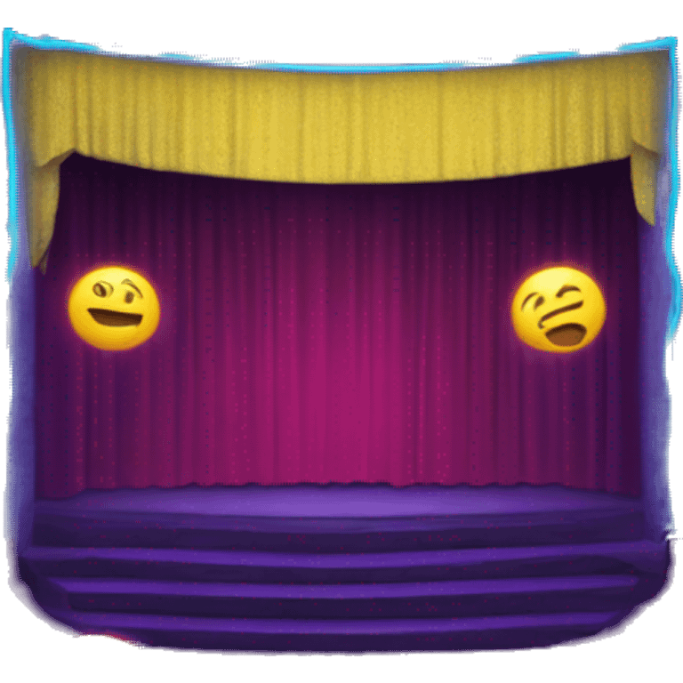 Stage show neon emoji