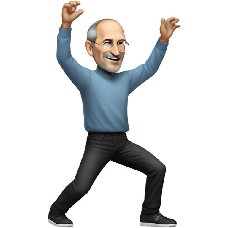 Steve jobs doing the nae nae emoji