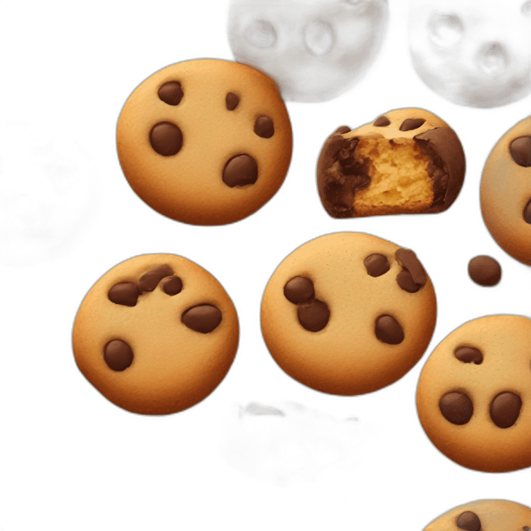 single cookie with chocolate pieces emoji