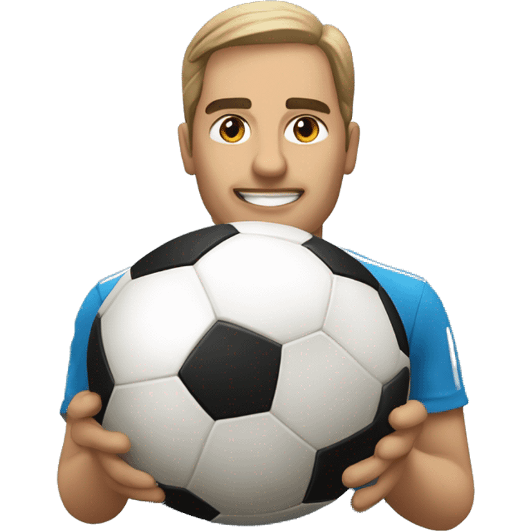 Un🫶🏻 q la mitad con una pelota de fútbol  emoji