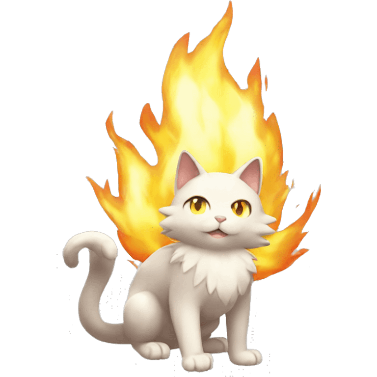 Shiny Fire-type-Fakémon-Cat full body emoji