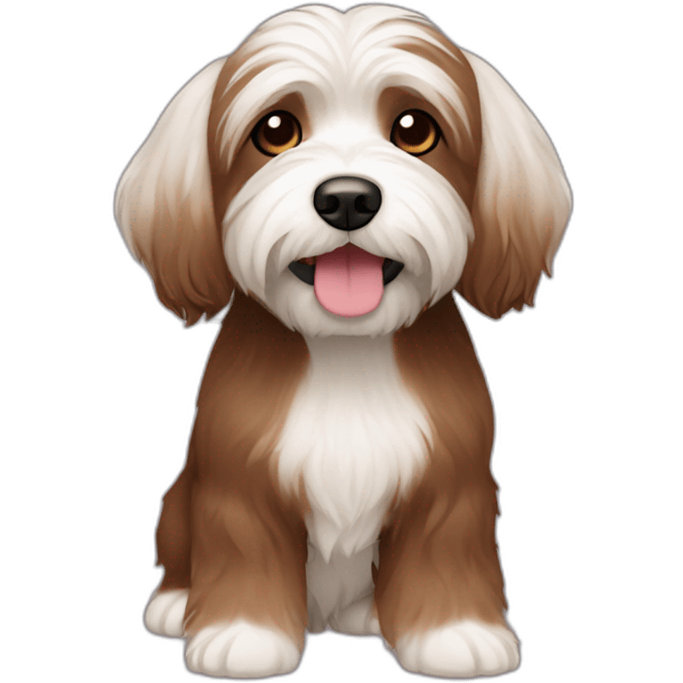 Havanese dog dark nose and face with brown body  emoji