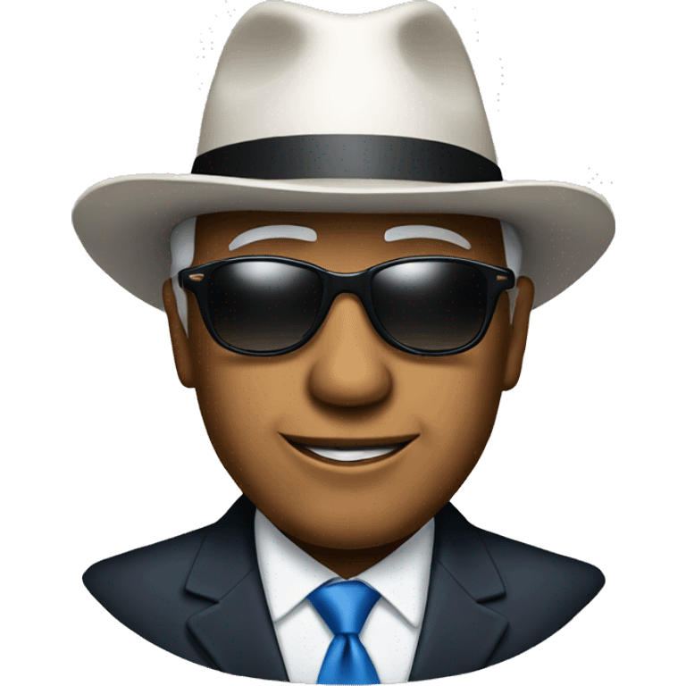 president with hat and sunglasses emoji