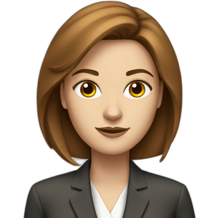 white woman executive with brown hair emoji