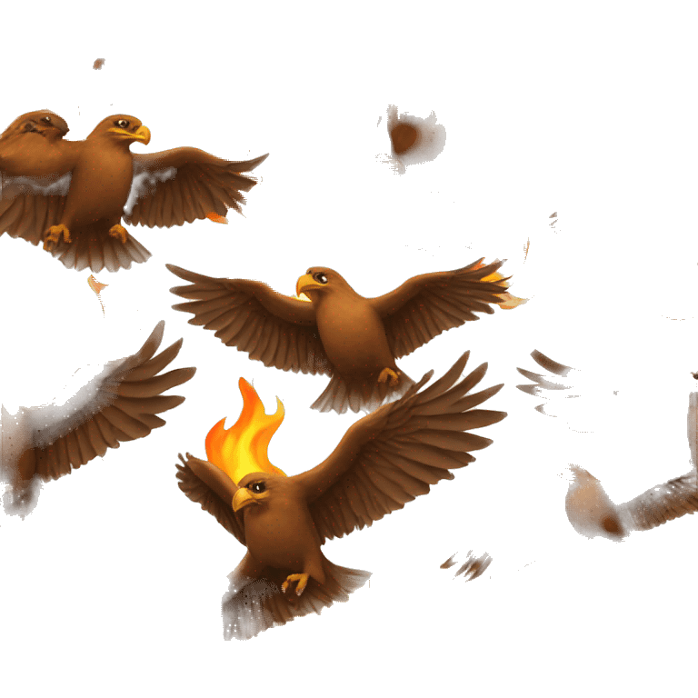 eagle surrounded with orange color flame emoji