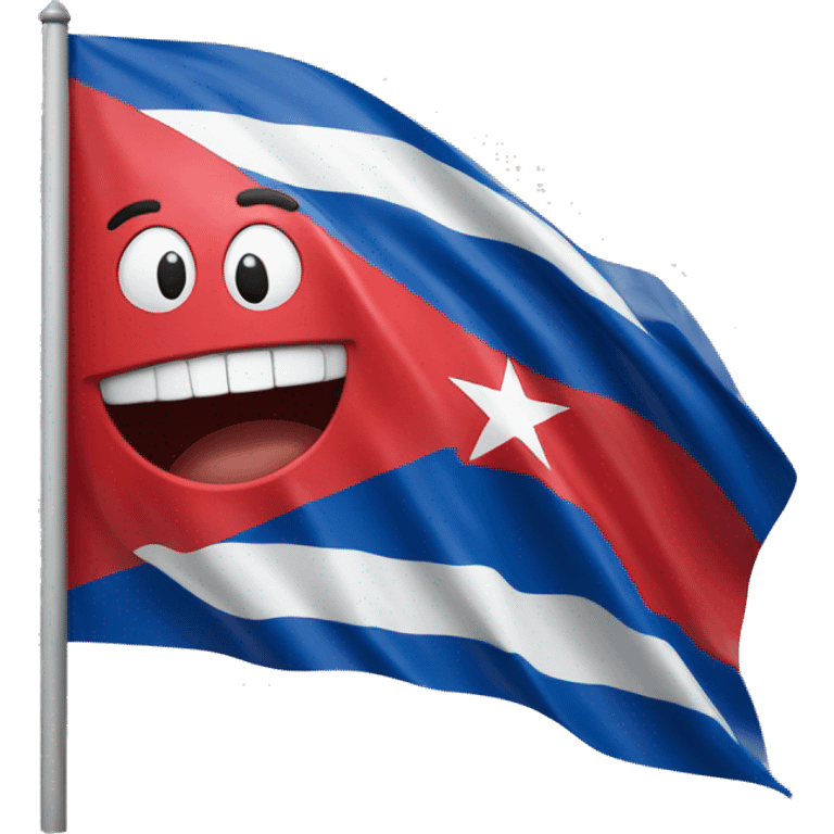 a happy face with the cuban flag emoji