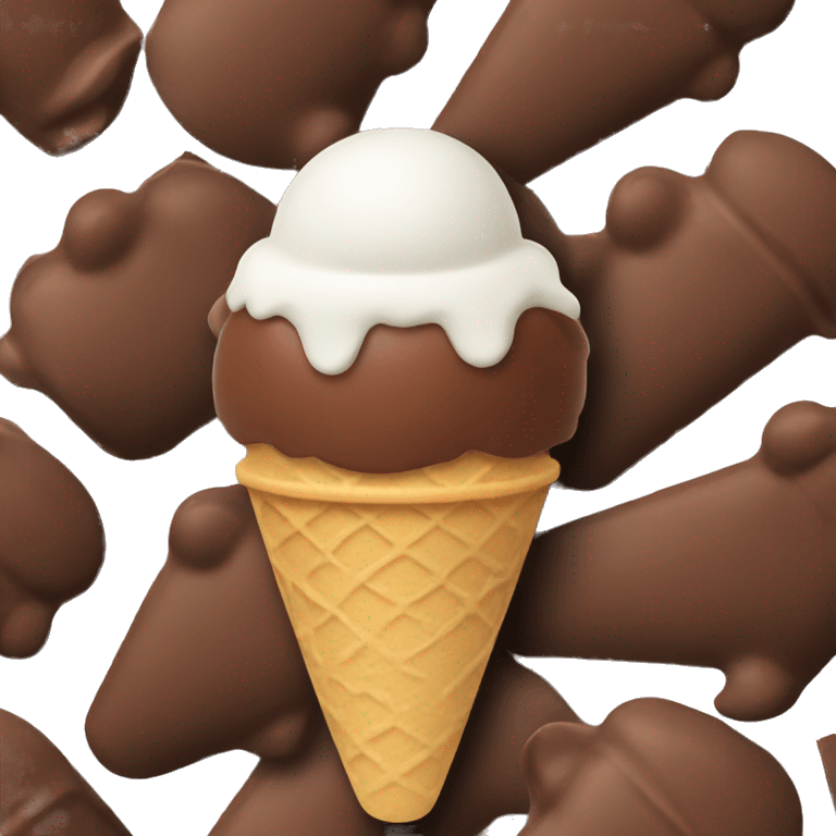 Chocolate ice cream emoji