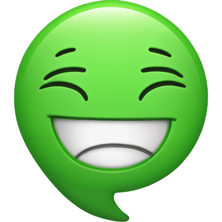 Green chat bubble with a happy face emoji