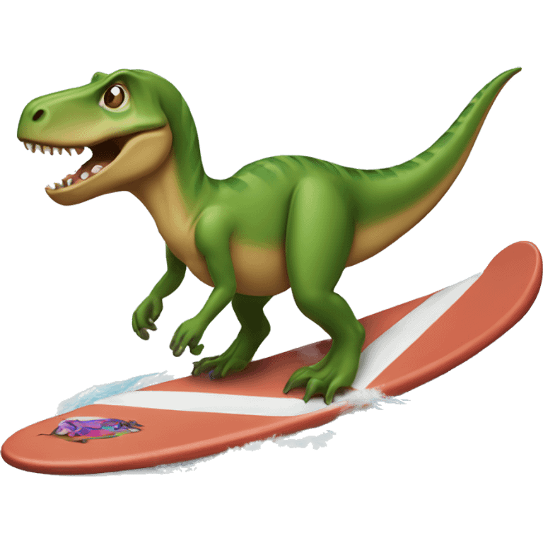 Trex on a surfboard  emoji